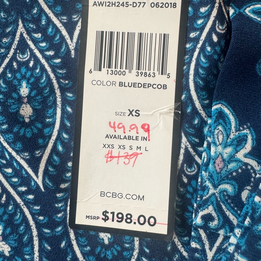 Bcbgmaxazria Blue Patterned Pants - image 7